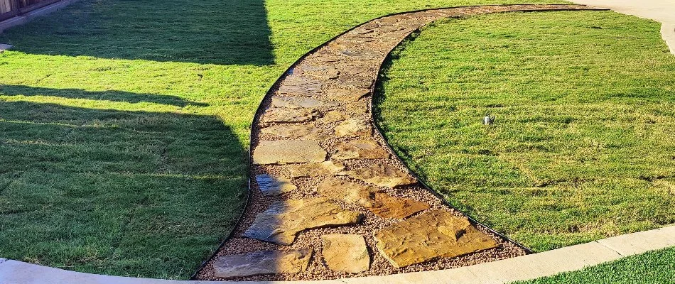 Flagstone walkway on a property in Brownfield, TX.